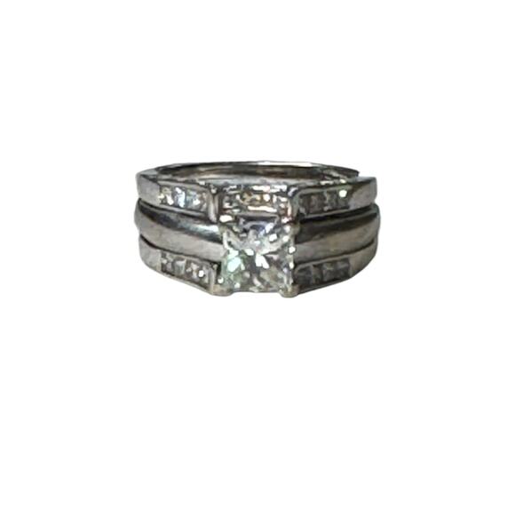 Kay's Jewelers 1 Carat Princess Cut Solitaire Engagement Ring & Wedding Band 6.5 - Picture 7 of 16